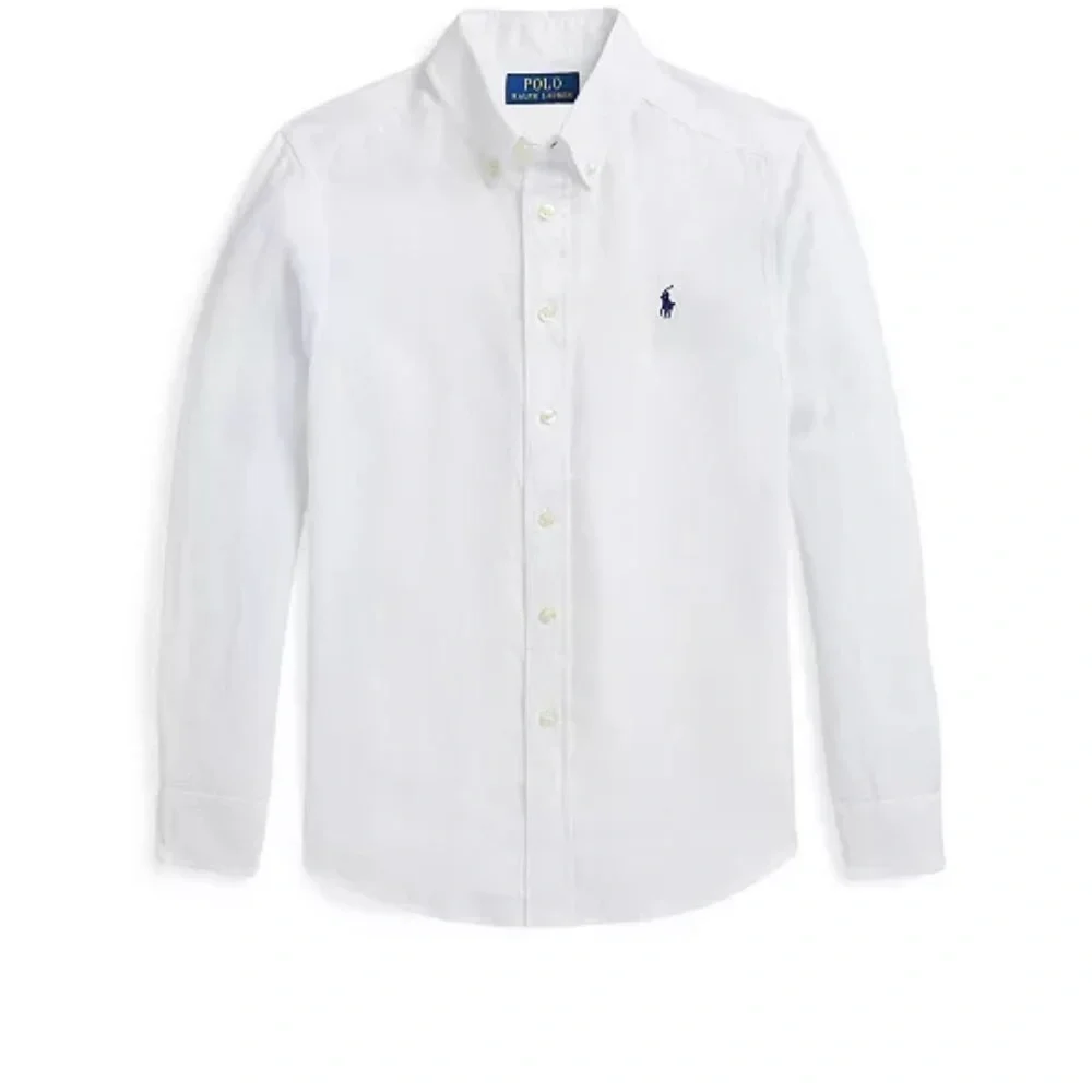 Ralph Lauren White Linen Kids Button Down Shirt size S 8 - Picture 2 of 4